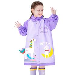 Fewlby Regenmäntel Kinder, Regenponcho Jungen Mädchen wasserdichte Regenjacken Outdoor Regenbekleidung Mit tragbarer Tasche 1-2 Jahre von Fewlby