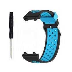 Feysentoe Armband Kompatibel für Amazfit T-Rex 2 Estrazarmband Uhrenarmband(Schwarz Blau) von Feysentoe