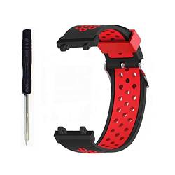 Feysentoe Armband Kompatibel für Amazfit T-Rex 2 Estrazarmband Uhrenarmband(Schwarz Rot) von Feysentoe