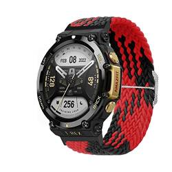 Feysentoe Armband Kompatibel für Amazfit T-Rex 2 Estrazarmband Uhrenarmband(rot schwarz) von Feysentoe