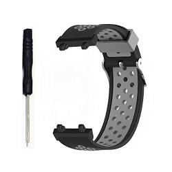 Feysentoe Armband Kompatibel für Amazfit T-Rex 2 Estrazarmband Uhrenarmband(schwarz grau) von Feysentoe