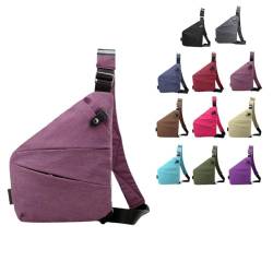 2024 Neue persönliche Flex-Tasche, Anti-Diebstahl-Reisetasche, modische Anti-Dieb-Schlingentasche, wasserdichte Canvas-Taschen für den Außenbereich, violett, 31*20*23*1.5cm von Fgbetcv