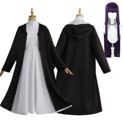 Fiamll Anime Fern Cosplay Kostüm Frauen Outfit Full Set Anime Mittelalter Kleid Fern Kostüm Halloween Karneval Anzug mit Perücke XL von Fiamll