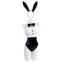 Fiamll Bunny Kostüm Frauen Damen Maid Bunny Halloween Maid Cosplay Outfit Maid Bunny Kostüm für Frauen Mädchen Damen XXL von Fiamll