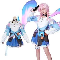 Fiamll Honkai Star Rail Cosplay 7. März Cosplay Kostüm Outfit March 7th Anime Uniform Full Set Frauen Kostüm XL von Fiamll