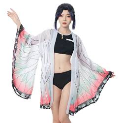 Fiamll Shinobu Kocho Cosplay Bikini Set für Dämonen Jäger Damen Anime Kimono Strickjacke Strand Sommer Badeanzug M von Fiamll