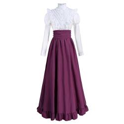 Fiamll Viktorianisches Kleid Renaissance Kostüm Damen Vintage Ballkleid Damen Mittelalter Bluse mit Renaissance Maxirock Rosa L von Fiamll