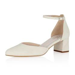 Fiarucci Brautschuhe Judith - Damen, Pumps, Off-White, Suede - Gr. 38.5 (UK 5.5) von Fiarucci