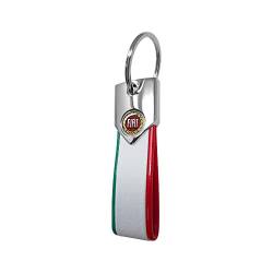 Fiat Offizielle Vintage Schlüsselanhänger Carbon Schlüsselanhänger, Weiß Tricolor, Carbon Weiß Tricolor, Taglia unica, Carbon White Tricolor, Einheitsgröße, Vintage von Fiat