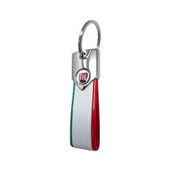 Fiat Offizieller Key Ring Carbon Schlüsselanhänger, weiß, dreifarbig, Carbon Weiß Tricolor, Taglia unica von Fiat