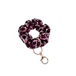 Fiauli Scrunchie-Schlüsselanhänger, Geschenk, langlebiges Haargummi, Handgelenk-Armband, Schlüsselanhänger Rosenrot von Fiauli