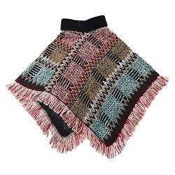 Fiauli Umhang-Schal, hält warm, schön, Bohemia-Strick, Mädchen-Poncho, Schal, Einheitsgröße von Fiauli