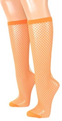 Fibrotex Stylische Damen Netzkniestrümpfe - Netzstrümpfe in vielen tollen Farben - 30 DEN, Farben alle:22 orange, Größe:One Size von Fibrotex