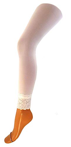 Kinder Legging lang mit Spitze, Farben alle:00 weiß;Größe:122/128 von Fibrotex