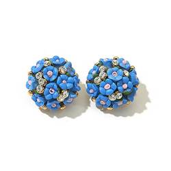 Ficher 1 Paar Blaue Schmuck Persoenlichkeit Mode Frauen Diamant Keramik einfache Ohrringe von Ficher