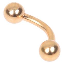 Ficher Gold Kurve Verbogene Barbell-Augenbrauen-Ohr-Ring-Körper-Durchdringen, 1.2 X 6 X 3Mm von Ficher