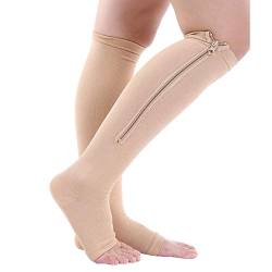 Kompressionsstrümpfe - Kompressionsstrümpfe Sports Calf Knee Support Varicose Relief Socken(L/XL-Haut) von Fictory