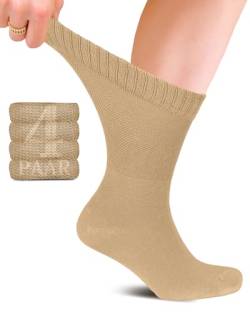 Fiera Besa Diabetiker Unisex Baumwollsocken mit Komfortbund: Nahtlos für Alltags- und Businessgebrauch; Ideal für Herren und Damen; 4 Paar von Fiera Besa