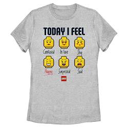 Fifth Sun Damen Iconic Expressions of Lego Lady Kurzarm Tee T-Shirt, Athletic Heather, Klein von Fifth Sun