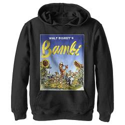 Kids' Disney Bambi Sunflowers Youth Pullover Hoodie, Black, X-Large von Fifth Sun