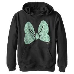 Kids' Disney Classic Mickey Clover Bow Youth Pullover Hoodie, Black, X-Large von Fifth Sun