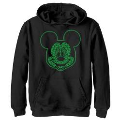 Kids' Disney Classic Mickey Micky Shamrocks Youth Pullover Hoodie, Black, Small von Fifth Sun