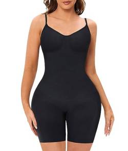 Figninget Shapewear Bodysuit Damen Body Shaper Damen Miederbody Stark Formend Shapewear Bauchweg Bodysuit Women Shapewear Body Shaping Body-Schwarz von Figninget