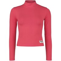 Fila Langarmshirt - TARSIA cropped turtle neck long sleeve shirt - M bis XL - für Damen - Größe L - pink von Fila