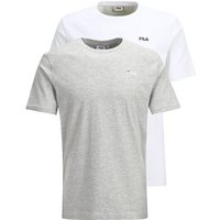 Fila Rundhalsshirt Logo Regular Fit Weiß, Grau - BROD (2-tlg., 2er-Pack) von Fila