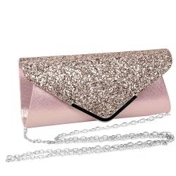 Fililogor Glittered Women's Clutch Bag, Elegante Damen Abend Handtasche Umhängetasche mit abnehmbarer Kette Clutch Party Bag Für Tänze und Partys von Fililogor
