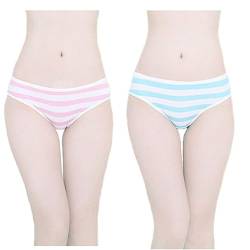 FimGlk Hot Cute Japanese Style Blue & Pink Stripe Panties Bikini Cosplay Cotton Underwear (Blue/Pink) von FimGlk