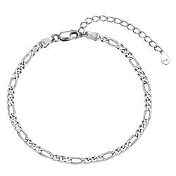 FindChic Armbänder Damen 3mm breit Hip Hop Gliederarmband Kettenlänge 21cm Geschenke für Frauen Mädchen Freundin von FindChic