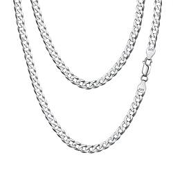 FindChic Cuban Chain Silber 925 Panzerkette 3mm Breit Stainless Steel Halskette Necklace von FindChic