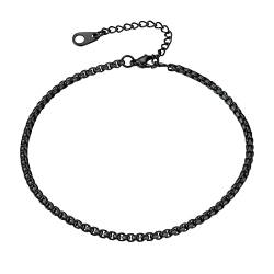 FindChic Edelstahl Figarokette Fußkettchen Damen Fußkette 26cm Ankle Chain lang für Model von FindChic