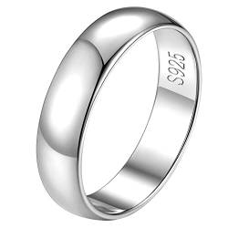 FindChic Herrenringe Silber 925 Silberringe Damen 5mm Trauringe gebürstet Minimalistischer Verlobungsringe Partnerringe für sie und ihn Polierte Promise Ring Paar Modeschmuck Größe 54 von FindChic