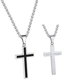 FindChic Personalisierte Kreuzkette Herren Halskette mit Kruzifix Anhänger männer Anhänger für Paar pärchen von FindChic