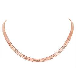 FindChic Rosegold Schlangenkette Choker Halskette 5mm breit 32cm+9cm lang Frauen Schlangen Kette für Jeden Tag Party von FindChic