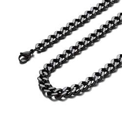 FindChic Schwarz Ketten männer 60cm lang Panzerkette Halskette für Jungen als Geburtstag Jahrestag Geschenke von FindChic
