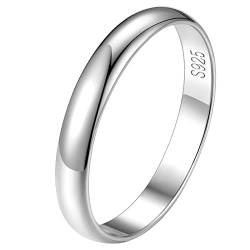 FindChic Silberringe Damen 925 schlicht Herrenring 3mm glatt Partnerringe für sie und ihn Ehering Couple Statement Fingerring Basic Trauringe Verlobungsring Paar Geschenke Größe 57 von FindChic