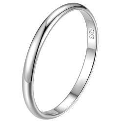 FindChic Silberringe Damen Silber 925 2mm Partnerringe für sie und ihn Verlobungsring Herren Schlicht glatt Eheringe Poliert Angstring Trauring gebürstet größe 47 Geschenke für paare von FindChic