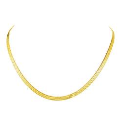 FindChic goldene Schlangenkette in 3mm breit 45cm+9cm lang Schlangenkette Halskette für Damen Herren Punk Hip pop Halskette von FindChic