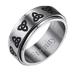 FindChic herren Damen Celtic KnotFingerring drehbarer Fidget Fingerring drehbarer Zappelring Bandring mit Namen Text Gravur für Hochzeit Verlorbung Party von FindChic