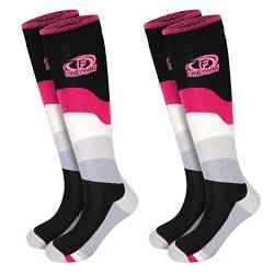 Findway 2 Paar Unisex Skisocken Merino Wolle, Thermische Socken Herren Damen Skistrumpf für Wintersport, Snowboard Atmungsaktive Socken, Rose Warm Outdoorsocken,L von Findway