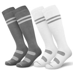 Findway Skisocken für Herren und Damen,Snowboardsocken, Kniehohe, Dicke Thermosocken für Kaltes Wetter, Atmungsaktiv, Schnell Trocknend,2 Paar Pack von Findway