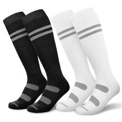 Findway Skisocken für Herren und Damen,Snowboardsocken, Kniehohe, Dicke Thermosocken für Kaltes Wetter, Atmungsaktiv, Schnell Trocknend,2 Paar Pack von Findway