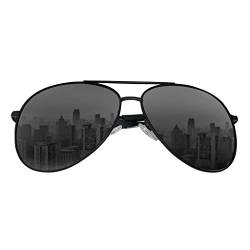 Fine Life Pro Sonnenbrillen Pilotenbrille Polarisiert Fliegerbrille Premium Metallrahmen Piloten Sonnenbrillen Uni mit UV400 Schutz Vintage Fahrerbrille-Silber (Schwarz) von Fine Life Pro