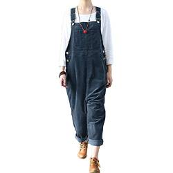 Damen Latzhose Casual Baggy Ärmellose Vintage Cord Strap Jumpsuits Hose von Finerun