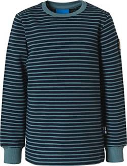 Finkid Rivi Gestreift - Bequemes weiches Kinder Bio-Baumwoll Langarmshirt, Größe 90-100 - Farbe Navy - Smoke Blue von Finkid