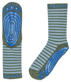 Finkid Tapsut Gestreift-Blau - Vielseitige bequeme Kinder Antirutsch-Socken, Größe EU 27-30 - Farbe Smoke Blue - Bronze von Finkid