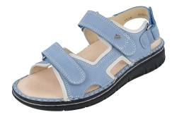 FINN COMFORT Wanaka Soft Damen Sandale blau weiß blue hielo Nubuk Agra Leder von FinnComfort